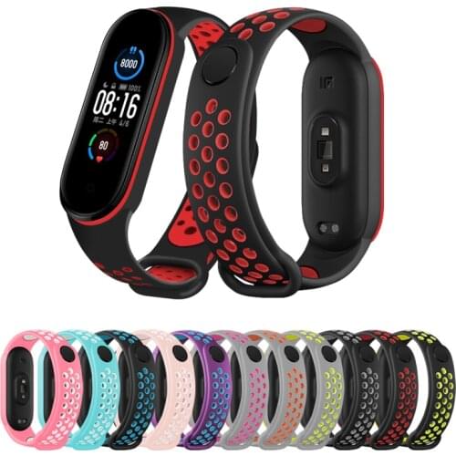 Dual Color Bracelet For Xiaomi Mi Band 5 4 6 3 Silicone Strap MiBand 4 Bracelet Wriststrap For Xiaomi Mi Band 6 Wrist Band Strap