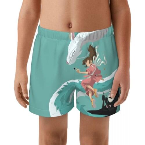 Spirited Away Multi Prints boy Elastic Swimming Trunk Swimwear Beach Swim Sport Short Surfing Summer Swimsui Shorts Bathing Suit