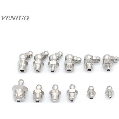 Stainless steel Grease nipple Oil mouth Grease nipple Butter gun fittings M6 M8 M10 M12 1/8" 1/4" Male thread