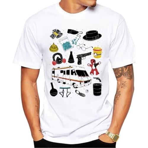 TEEHUB Hipster Artifacts in Breaking Bad Printed Tshirts Fashion Men T-Shirt Short Sleeve O-Neck Cool Tops Funny Tees