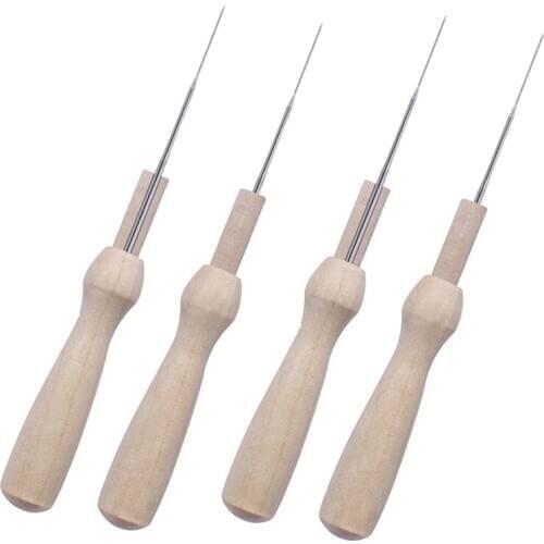 Nonvor 4pcs/lot Diy Wool Felting Needles Pocked Tools Wooden With A Needle Felt Needle Felting Tool Felt Package Tools