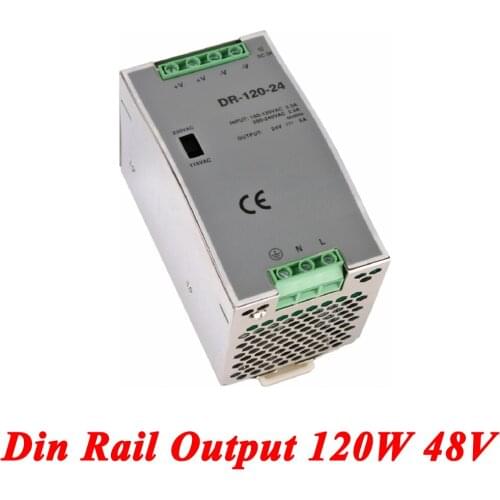 DR-120 Din Rail Power Supply 120W 48V 2.5A,Switching Power Supply AC 110v/220v Transformer To DC 48v,ac dc converter