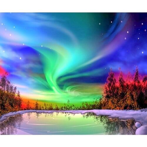 Full Drill Square Diamond 5D Diamond Painting Beautiful aurora Diamond Embroidery Cross Stitch Rhinestone Mosaic Painting