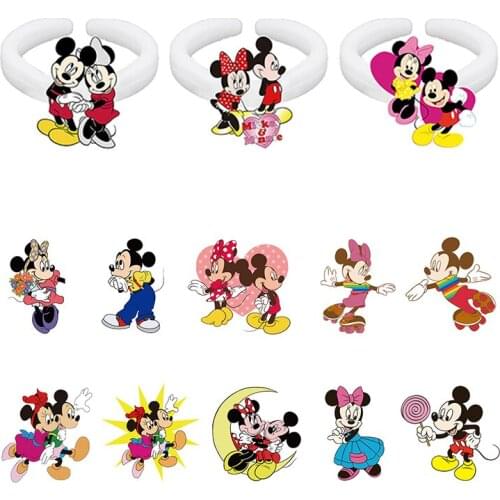 Disney Mickey Mouse 2021 Cartoon Character Funny Cute Cartoon Animation Pattern Holiday Epoxy Resin Ring Acrylic Ring Jewelry