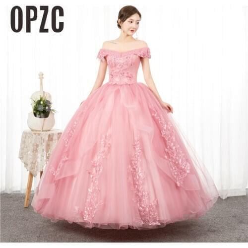 Sweet Fashion Off The Shoulder Quinceanera Dresses Lace Appliques for Prom of Annual Meeting Graduacion Party Forma Performance