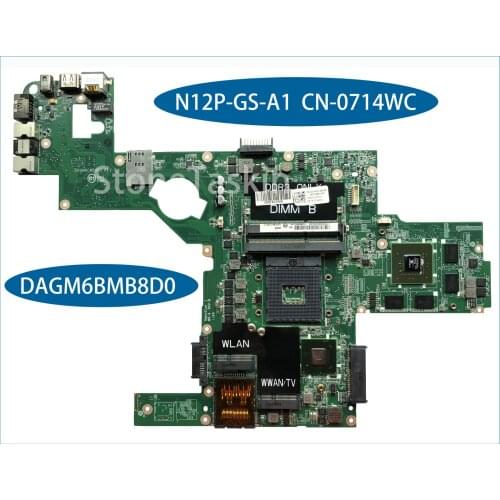 Best Value CN-0714WC for Dell XPS L502X Laptop Motherboard DAGM6BMB8D0 N12P-GS-A1 SLJ4N 100% Fully Tested Free shipping