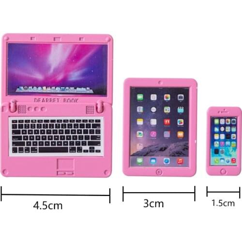 Mini mobile laptop retro phone for 1/6 1/8 1/12 bjd barbie blythe licca doll use phone notebook for doll