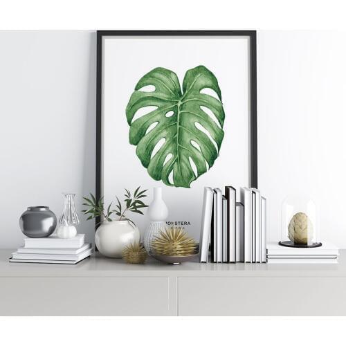Monstera Deliciosa Nordic Poster Palmaceae Canvas Painting Leaf Plant Wall Art Pictures For Living Room Modern Decorative Prins