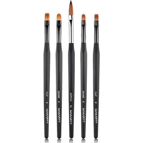 Makartt 5Pcs Poly Nail Gel Acrylic Nail Brush Set Professional UV Gel Nail Art Brush Builder Gel Nail Painting Brush Pen Set