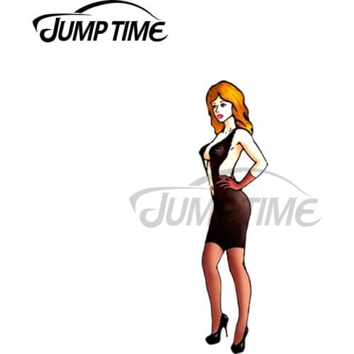 Jump Time 13 x 3.6cm For Pin Up Sexy Girl Retro Car Stickers Auto Vinyl Decals Waterproof Motorcycle Truck Bumper Window Decal