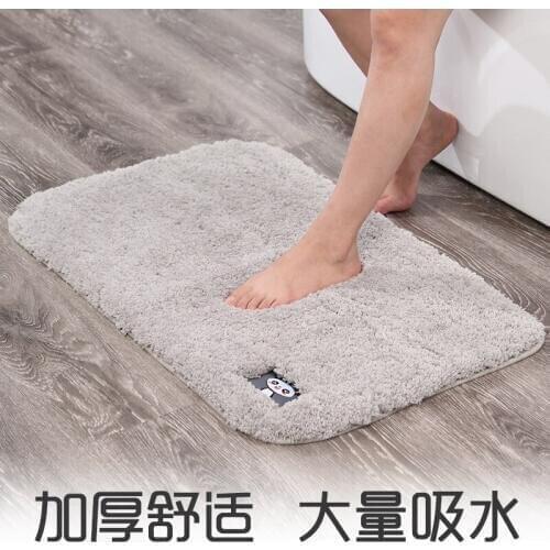 Solid-color velvet floor pad for household living room, bedroom bedside carpet bathroom water-absorbing anti-skid pad bath mats