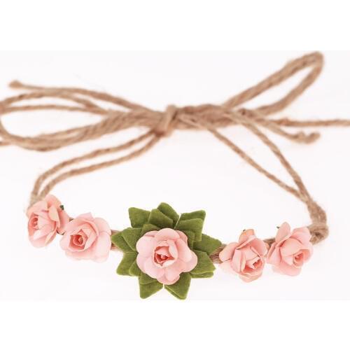 On sale 1pcs Newborn Bebe Headband Girls Boys Hemp Rope Flower Birthday Party Hairband Children Floral Tieback Hair Accessories