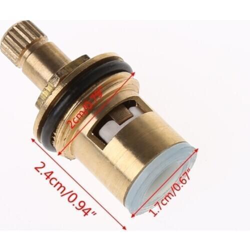 2 Pcs Faucet Replacement Brass 1/4 Turn G1/2" Ceramic Disc Cartridge Hot Cold Tap Valve