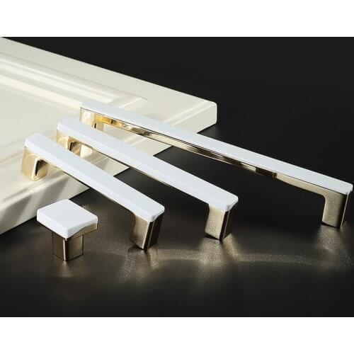 Modern Simple Kitchen Cabinet Handles Gold Drawer Pulls Zinc Alloy Wardrobe Cabinet Locker Knobs Furniture Hardware