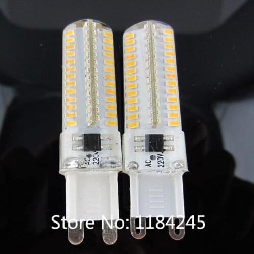 One Pcs Super bright white warm white/cold white 360degree 220V 110V 104 smd 3014 g9 led 9w bulb