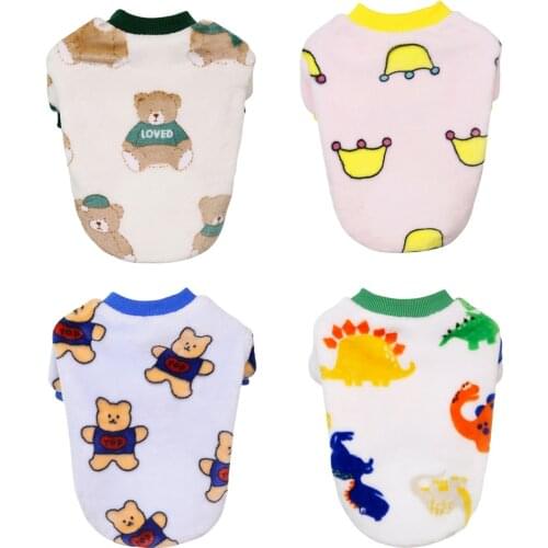 Warm Pet Dog Clothes Fleece Animal Printed Dog Cat Sweatshirt Clothing Chihuahua Yorkshire Coat Jacket French Bulldog Pullover