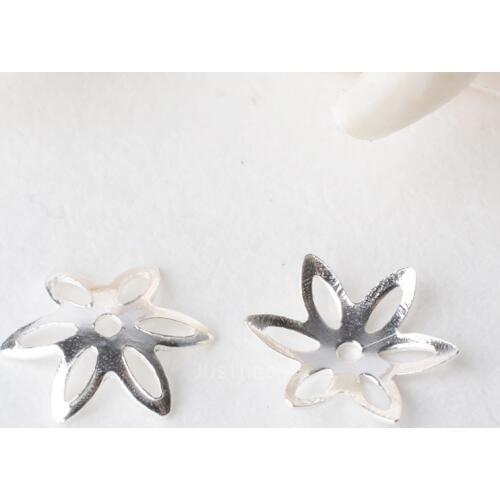 Solid 925 sterling silver flower bead cap, spacer bead caps, jewelry DIY silver findings/components