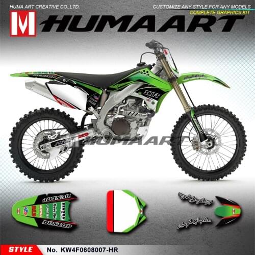 HUMAART Motorcycle Decals Vinyl Wraps Dirt Bike Graphics Sticker Kit for KX250F KX450F KXF 250 450 2006 2007 2008