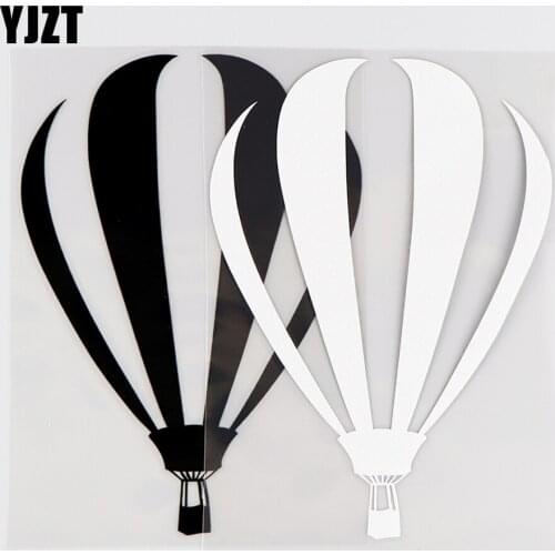 YJZT 11X15.3CM Personality Vinyl Decal Funny Hot Air Balloon Car Sticker Art Decoration Black / Silver 10A-0319