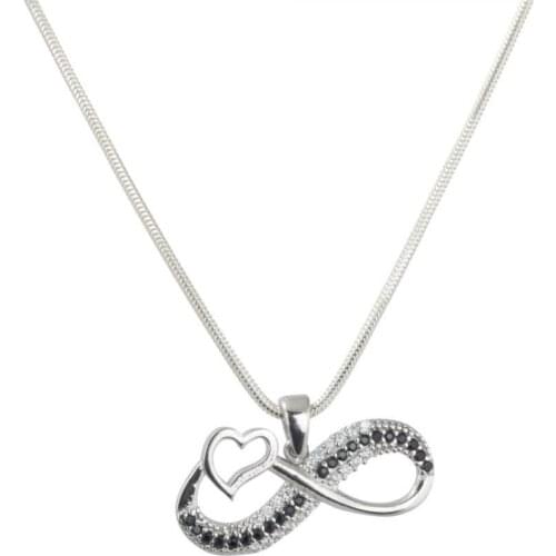 Women Handmade Silver Necklace Zircon Gemstone Love Necklace with White Stonework Solid 925 Sterling Silver Women For Gifts