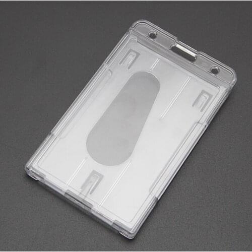 Hard Plastic ID Access Card Cover Credit Card Case Badge Holder Double Side P9YA