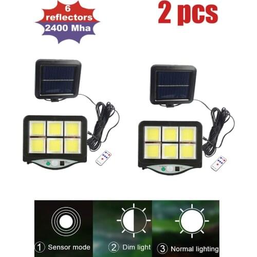 2pcs seperable LED Solar Light Outdoor Solar Spotlight Remote Control Solar Lamps Motion Sensing Wall Lamp Outdoor Lighting For