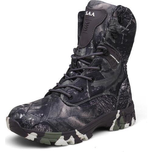 Eu 39-47 Tactical Combat Camouflage Training Boots Men Outdoor Camping Hiking Trekking Shoes Male Spring Fishing Hunting Sneakes