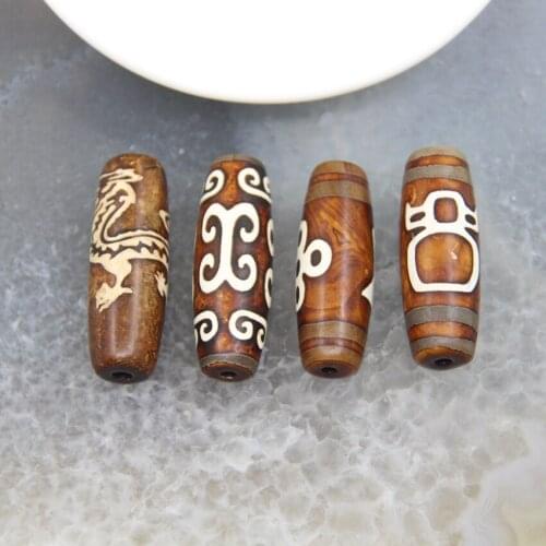 1pcs Natural Tibetan Dzi Totem Agates Beads For Vintage Bracelets Connectors Necklaces Pendants DIY Jewelry Making Accessory
