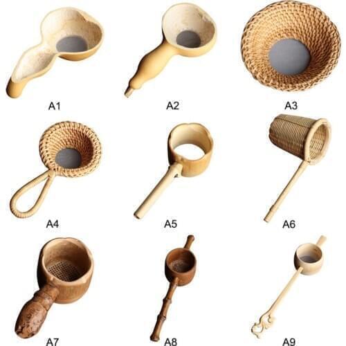 Japan Teaism Decorative Tea Strainers Bamboo Rattan Gourd Shaped Tea Leaves Funnel for Tea Table Decors Tea Strainers & Infusers