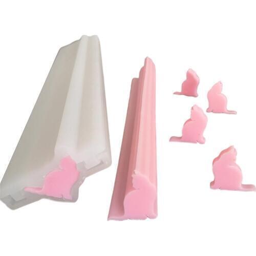 Cat Shape Ins Cake Mold Silicone Soap Mould Column DIY Biscuit Mold Tube Candles Jellies Crafts Mould Home Kitchen Tool