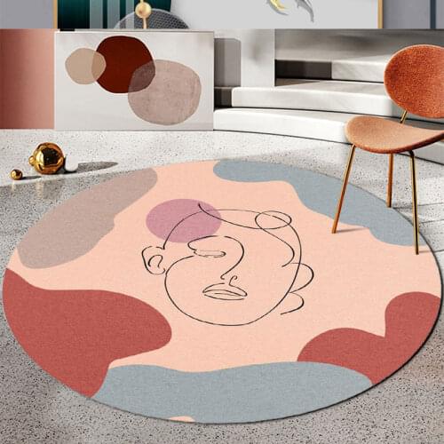 Geometry Round Rug Bedroom Living Room Carpet Room Decor Bath Mat Coffee Table Carpet Washable Floor Mat Computer Chair Mat Rugs