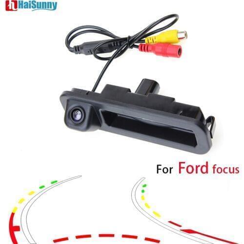 HaiSunny For Ford Focus 2012-2015 Focus 2 Focus 3 Car Rear View CameraTrunk Handl Built-in Intelligent Dynamic Trajectory Tracks