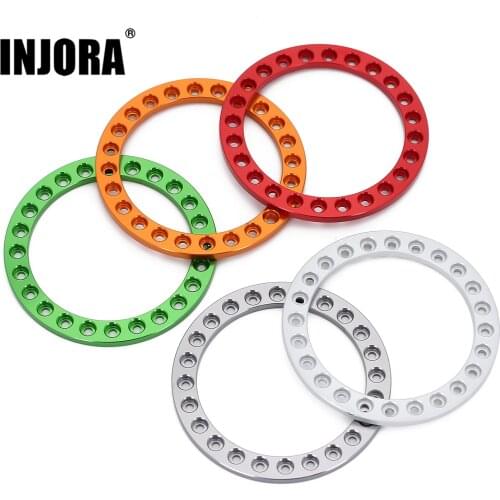 INJORA 4PCS CNC Aluminum Wheel Outer Beadlock Ring for 1.9" Wheels Rim 1/10 RC Crawler Axial SCX10 AXI03007 90046 Traxxas TRX4
