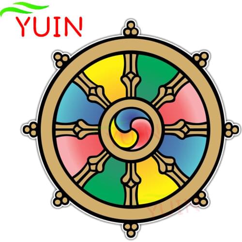 Wheel of Law Dharmachakra Dharma Tibet Car Stickers Decoration Accessories Personalized PVC Motorcycle Waterproof Decal 13*13cm