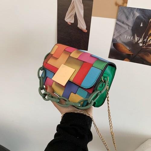 New Fashion Bag Girl 2021 Spring and Summer New Trend Hit Color Foreign Gas Belt Decoration Slant Fashion Handbag