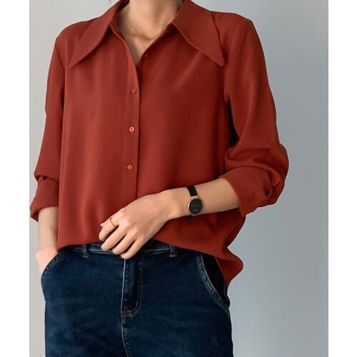 OFEMCINE Red Blouses