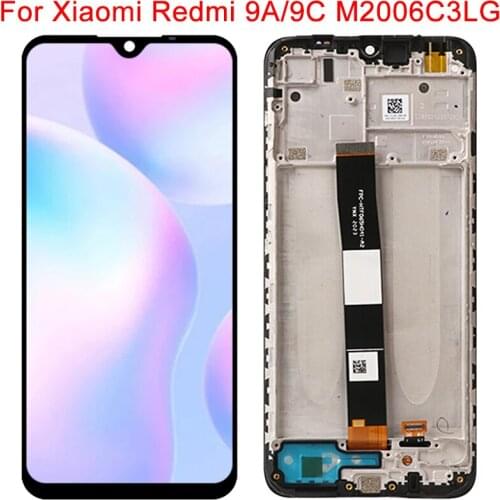 Original Redmi 9C LCD For Xiaomi Redmi 9A Display With Frame 9A 2020 M2006C3LG LCD Display Touch Screen Digitizer Panel Parts