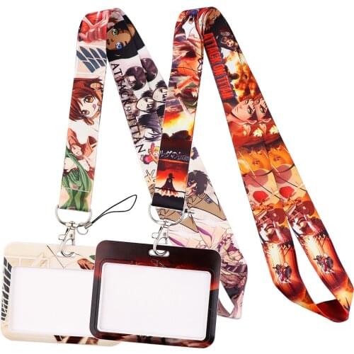 PF159 Dongmanli Anime lanyard card ID Holder Car KeyChain ID Card Pass Gym Mobile Phone Badge Kids Key Ring Holder Jewelry