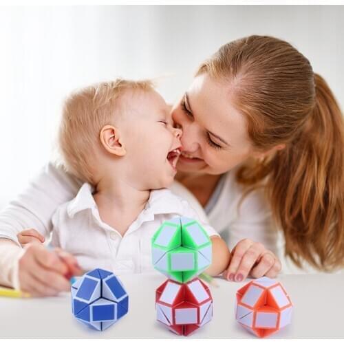 Plastic Magic Ruler 24 Wedges Magic Snake Cube Twist Puzzles Children Toys for Kids Boys Girls Gifts Education Toys