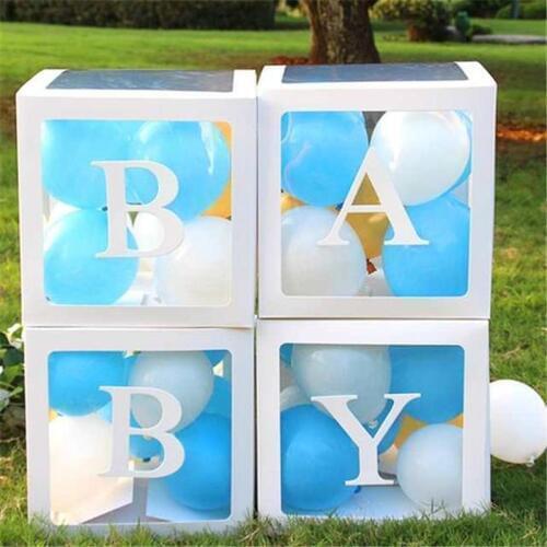 Baby Shower Boy Girl Transparent Box Baby Shower Decoration Baby Christening Birthday Party Decor Cardboard Box BabyShower Gift