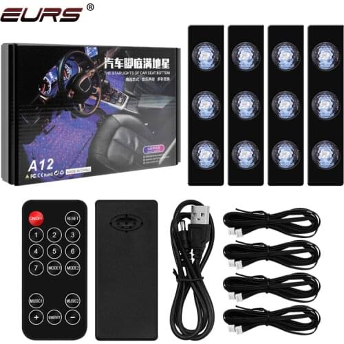 Car Interior Light RGB LED Light Wireless Remote Automotive Car Decorative Lamp Auto Ambient Light Lamp Foot Light star style