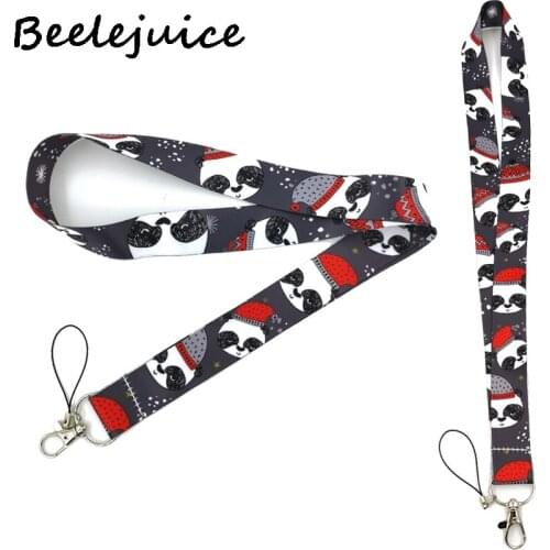 Christmas Snowman Panda Lanyard Keys Phone Holder Funny Neck Strap With Keyring ID Card DIY Animal webbings ribbons Hang Rope