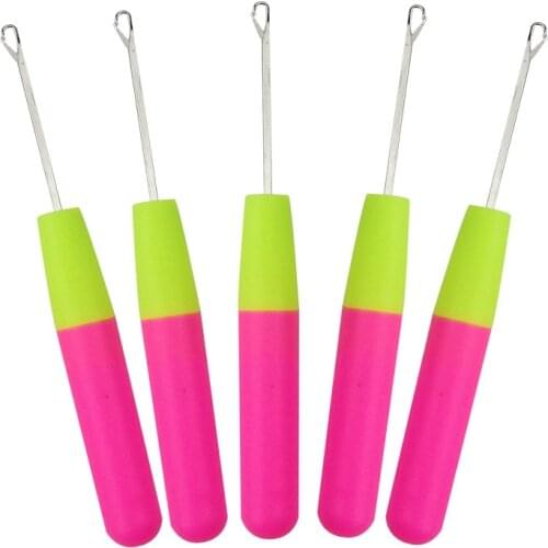 1pcs/lot Plastic Crochet Braid Needle Feather Hair Extension Tools Wig Hook Needle Threader Knitting Hair Crochet Needles
