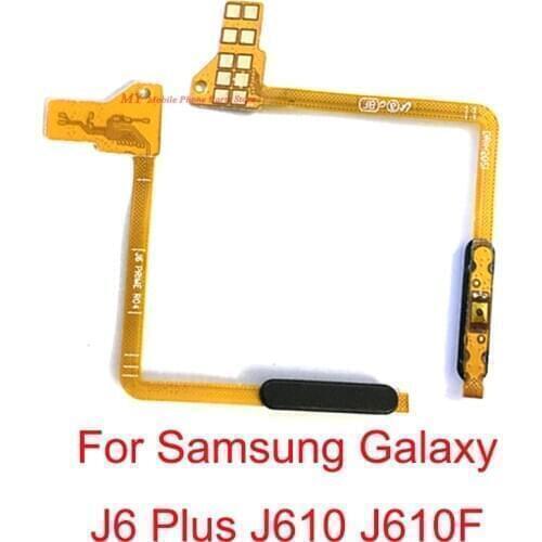 10 PCS Touch ID Fingerprint Sensor Power Switch ON OFF Home Menu Button Key Flex Cable For Samsung J6 Plus J6+ J6plus J610 J610F