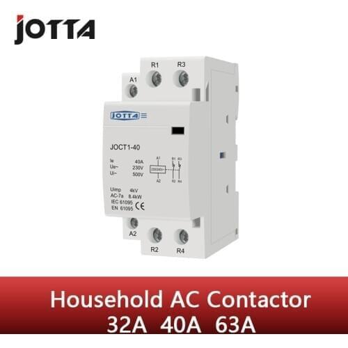 2P 32A 40A 63A 220V/230V 50/60HZ din rail household ac contactor 2NO / 2NC / 1NO 1NC