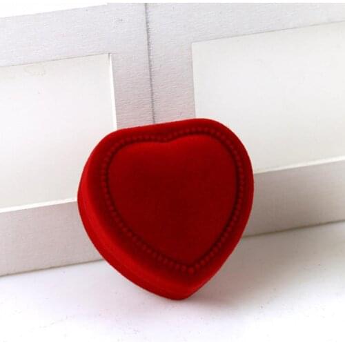 300pcs/lot Ring Earring Gift Boxes Storage Red Jewelry Box Heart Shape Lid Open Mini Cute Carrying Foldable Case 4.8*4.8*3.5 SN