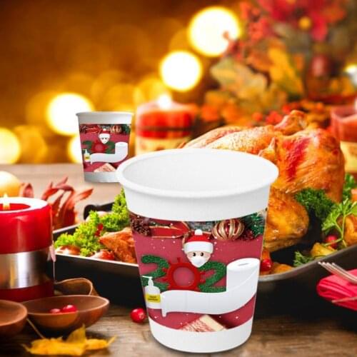 5Pcs Christmas Decoration Party Plates Cups Home Decors Kids Party Supplies Halloween Birthday Party Decoration Kitchen Tools