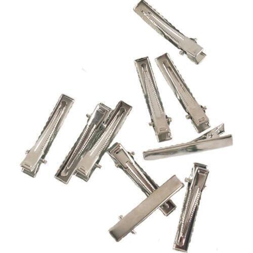 50 pcs/Lot High Quality Metal Aligator Clips Teeth Single Hairpins Prong Handmade Hairband Bows' Barrette DIY Hair Accessories