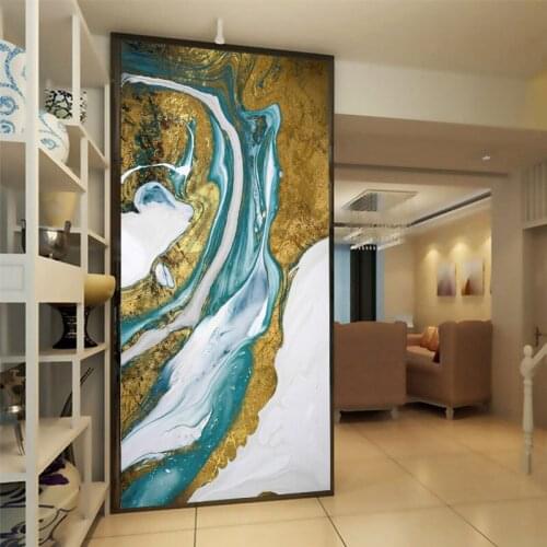 Abstract Blue Gold Wall Art Paintings Scandinavian Style Canvas Poster Print Modern Pictures For Living Room Home Decor