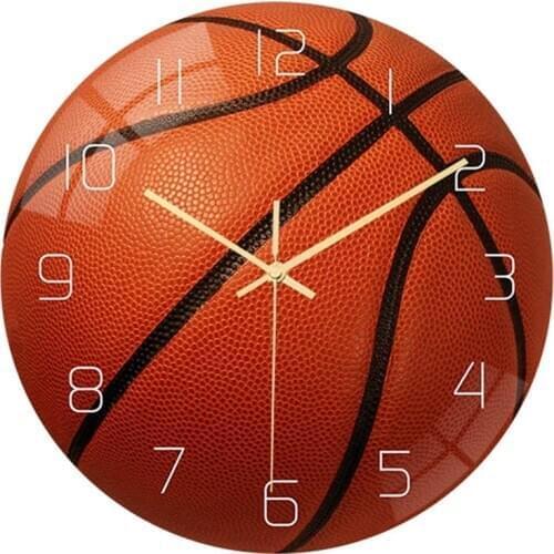 Basketball Acrylic Silent Wall Clock Bedroom Living Room Alarm Clock Birthday Christmas Gifts Present for Room Decor